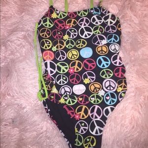 Peace sign swimming suit